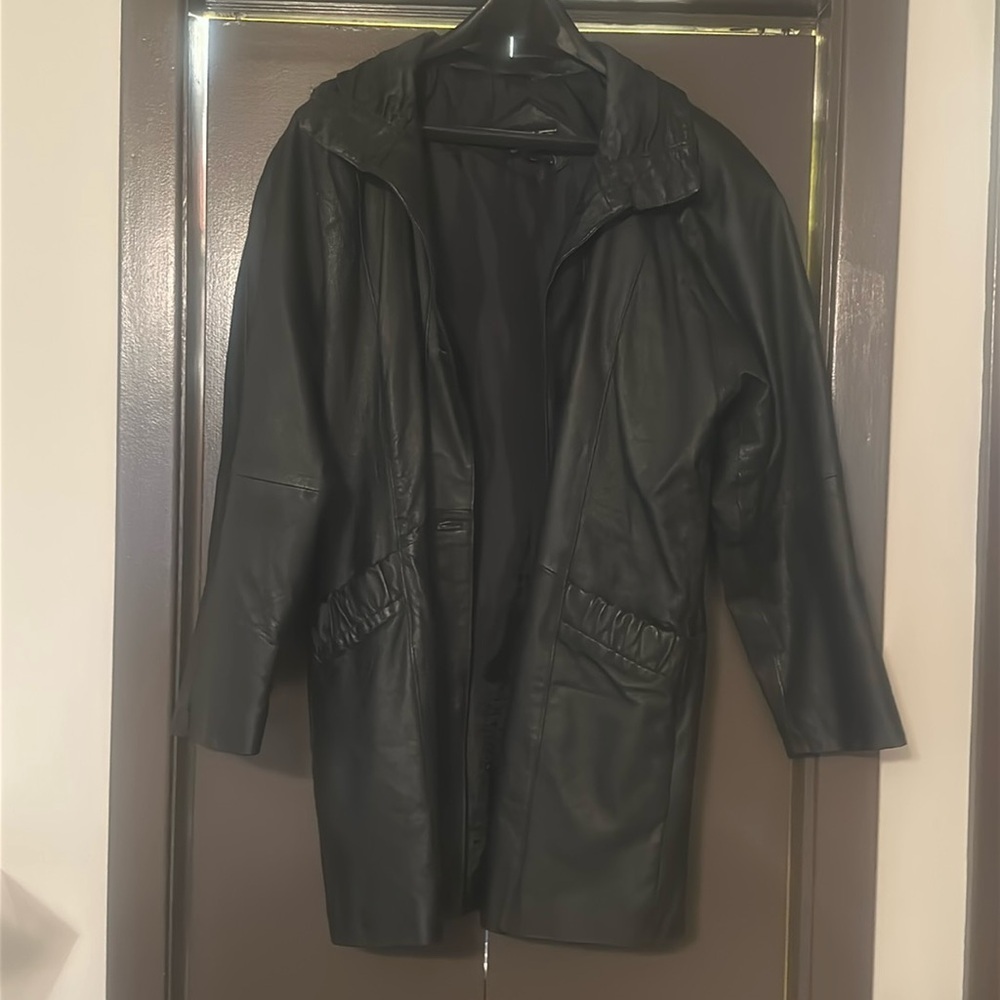 80’s Pellet black leather jacket size xs